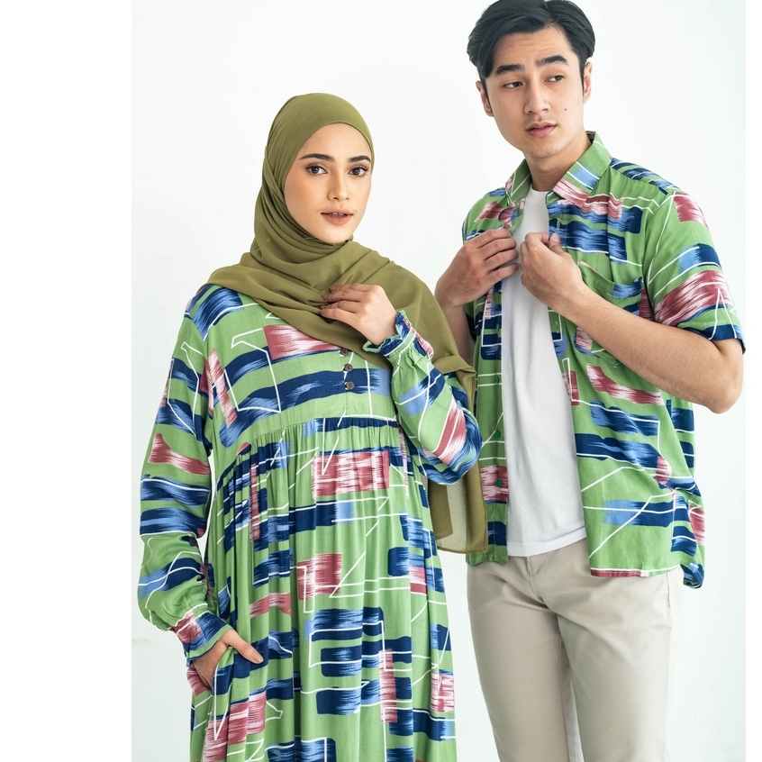 BAJU KEMEJA COUPLE SERI 2 I Kemeja Pria Motif lengan Pendek