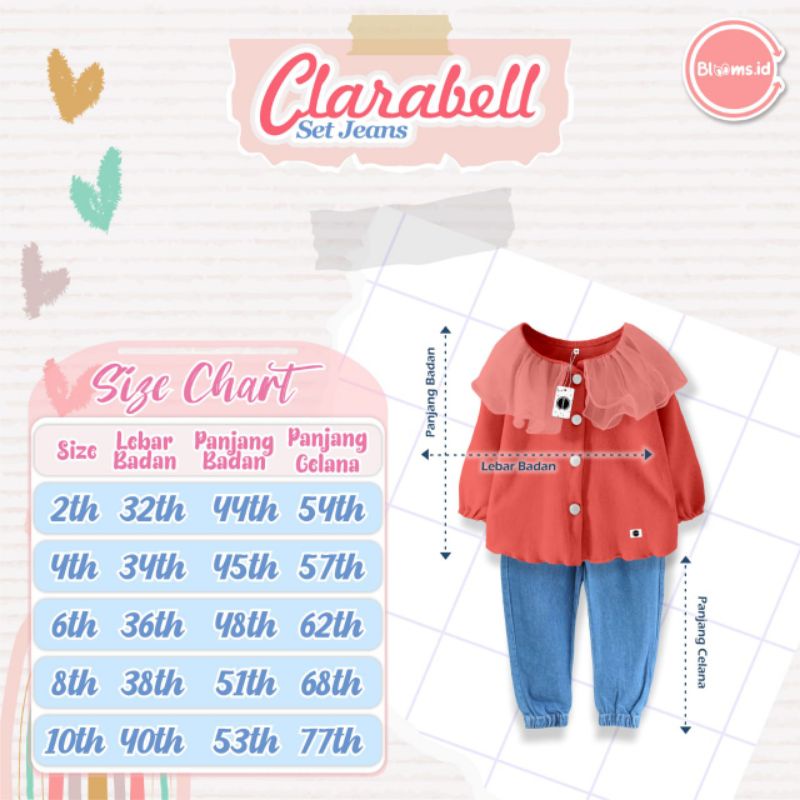 Setelan Anak Perempuan Clarabel Set Jeans