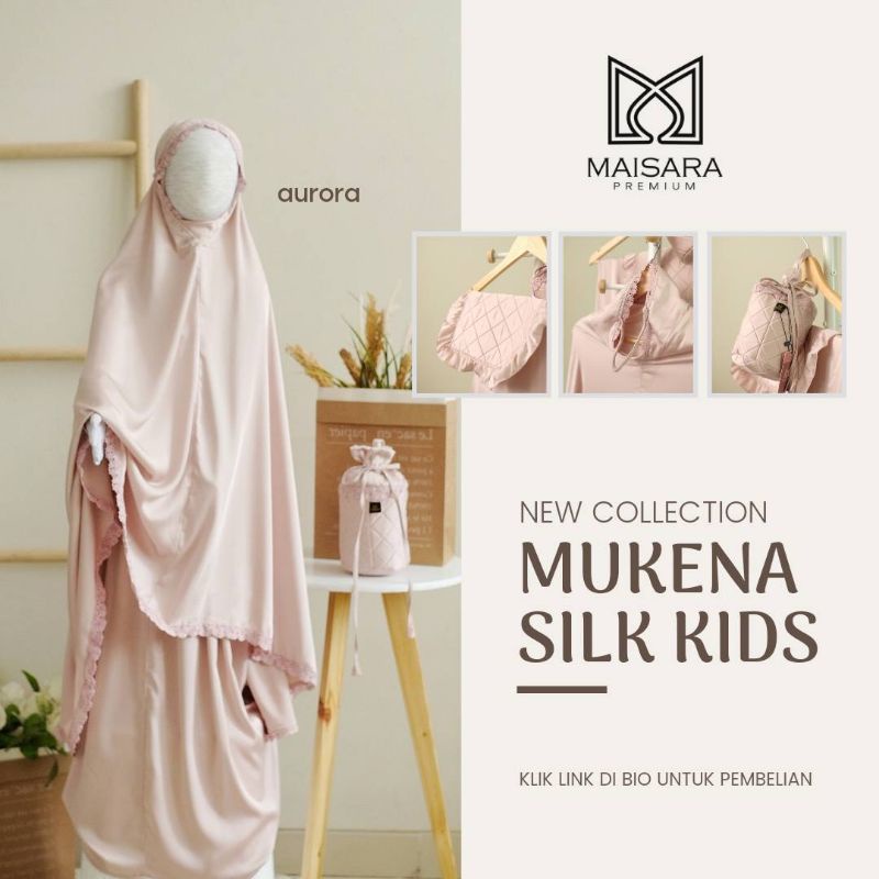 Mukena Silk Polos Anak - AURORA Maisara Premium