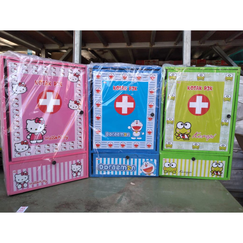 [BS] KOTAK OBAT P3K KARAKTER DORAEMON KEROPPI HELLO KITTY PPPK