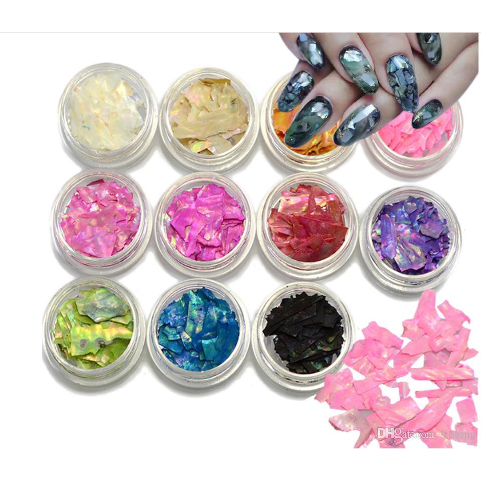 Sea shell Nail Art / Pecahan Kulit Kerang Accesories Nail Art 12 Warna