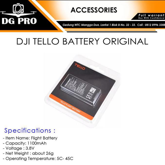DJI TELLO BATTERY ORIGINAL - BATERAI TELLO - BATERE DJI TELLO