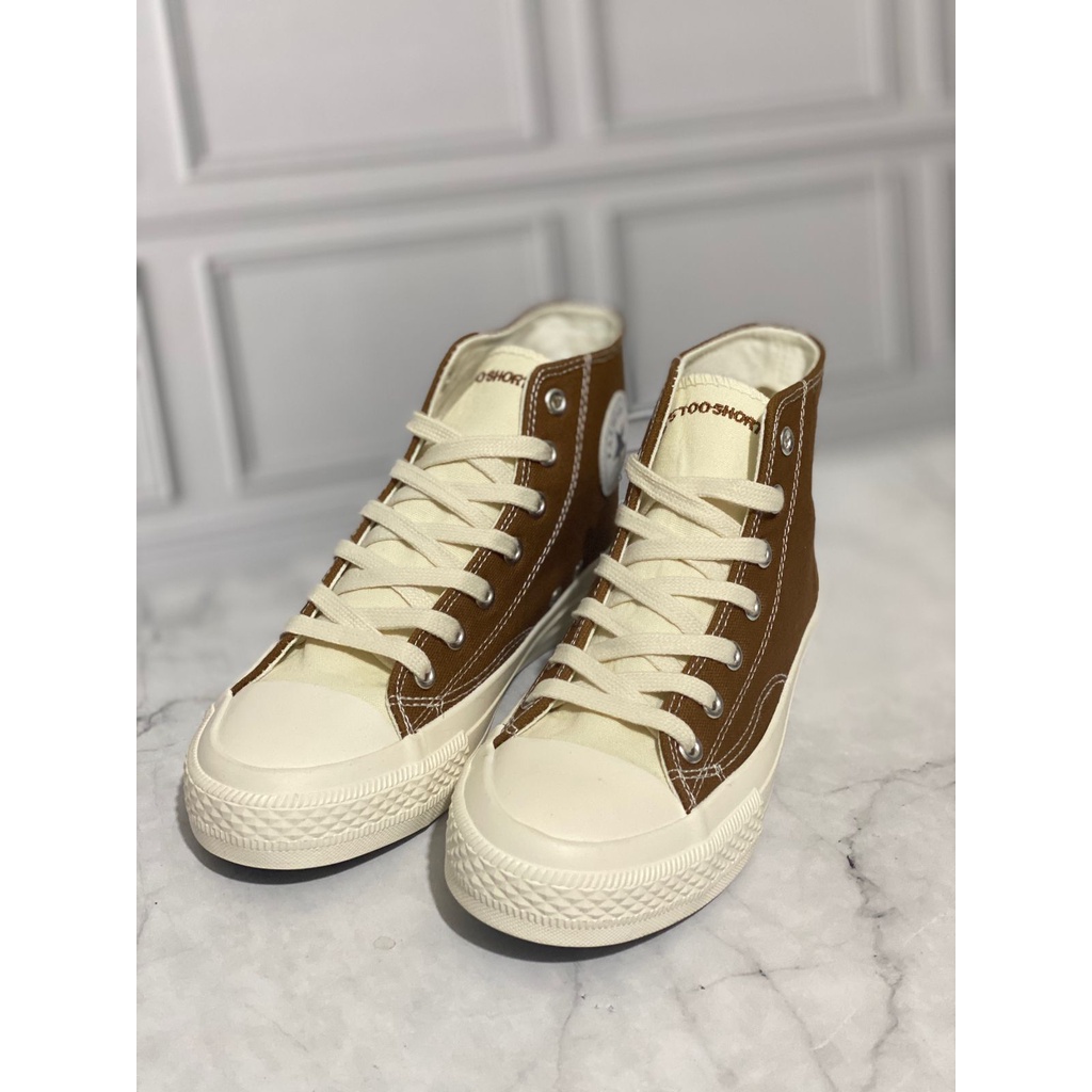 Sepatu Wanita Import Canvas Tinggi Wanita Brown Polos Import Model Korean-2