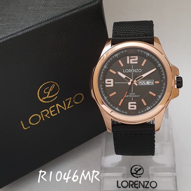 Jam tangan kanvas cowok tanggal-hari lorenzo “ORIGINAL”