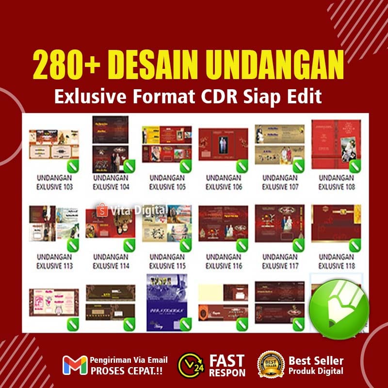 280+ Desain Undangan Exlusive Editable CorelDraw siap edit