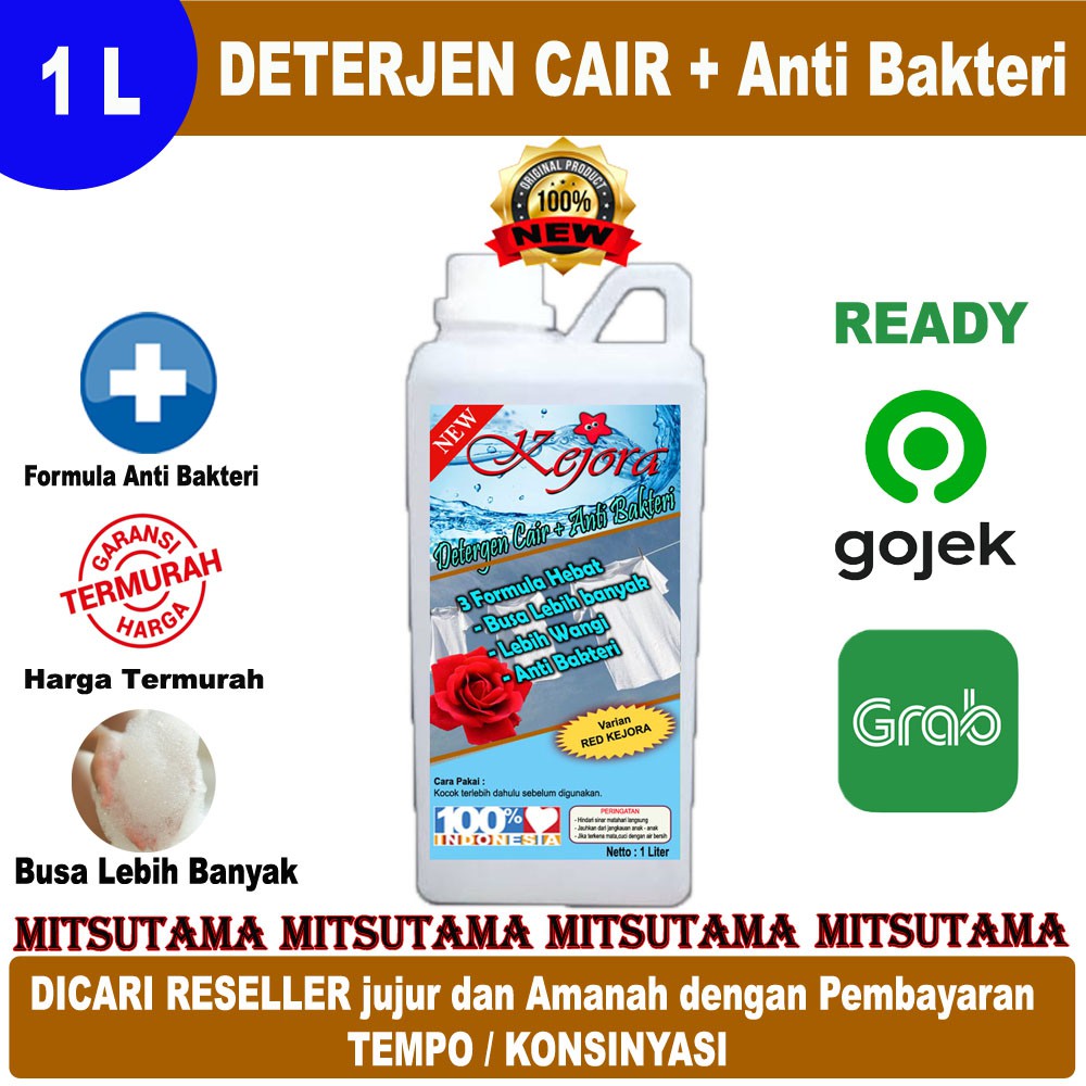 Deterjen Cair 1000ml SABUN CUCI BAJU KEJORA Wangi + Anti Bakteri + Anti Kuman