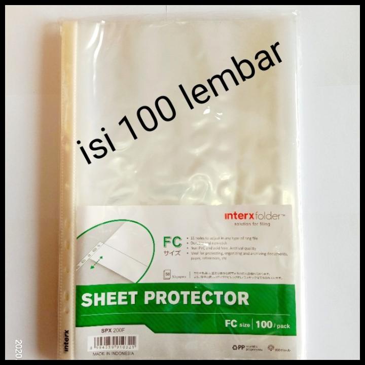 

COD SHEET PROTECTOR / PLASTIK PP POCKET FOLIO INTER X FOLDER.ISI 100 LBR COD