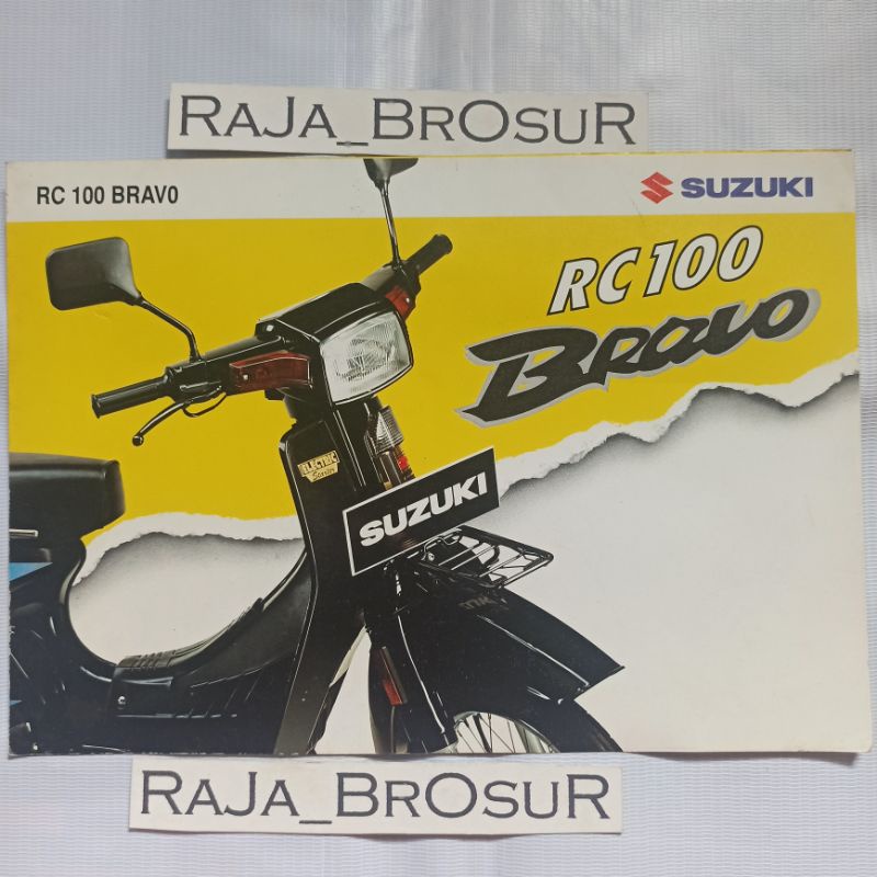 Poster brosur katalog leaflet jadul lawas Suzuki RC 100 RC100 Black Bravo 1994-1995