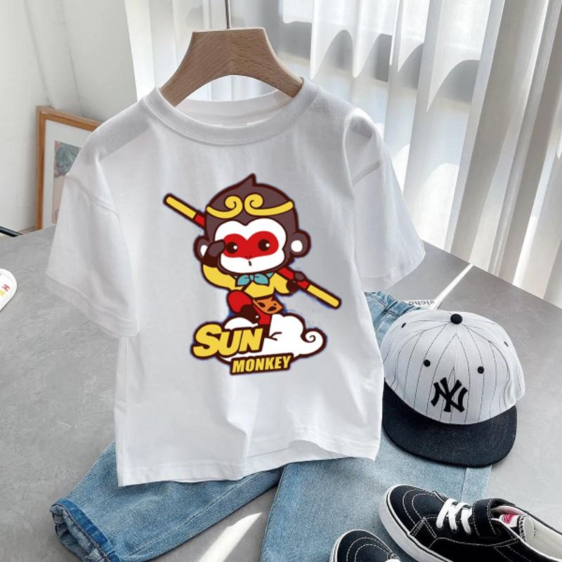 Baju Oblong Anak Sun Monkey King Kaos Anak Distro Baju Anak idel Untuk Anak Usia 2 sampai 10tahun