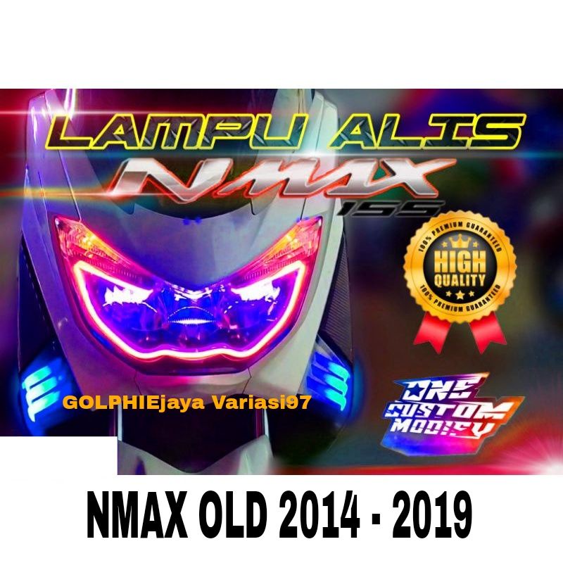 Paketan Lampu alis nmax old free devil eye / Led alis drl nmax lama bonus demon eyes tidak bintik
