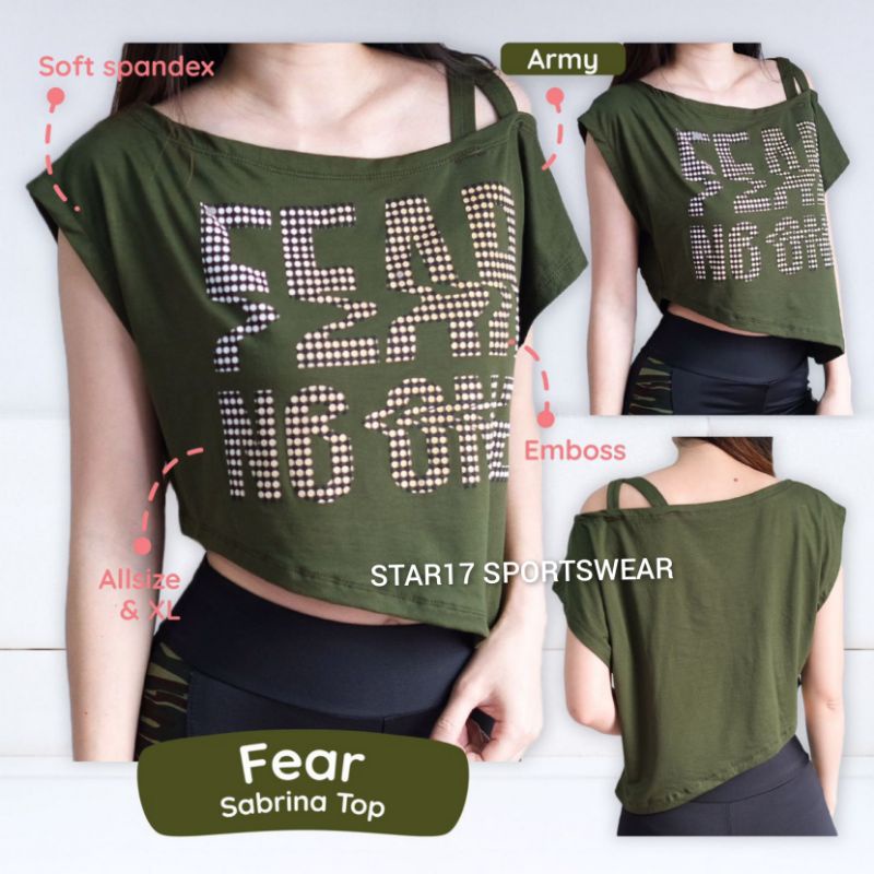 SABRINA TOP ARMY - BAJU SENAM - BAJU OLAHRAGA WANITA - BAJU ZUMBA - BAJU AEROBIC - BAJU YOGA