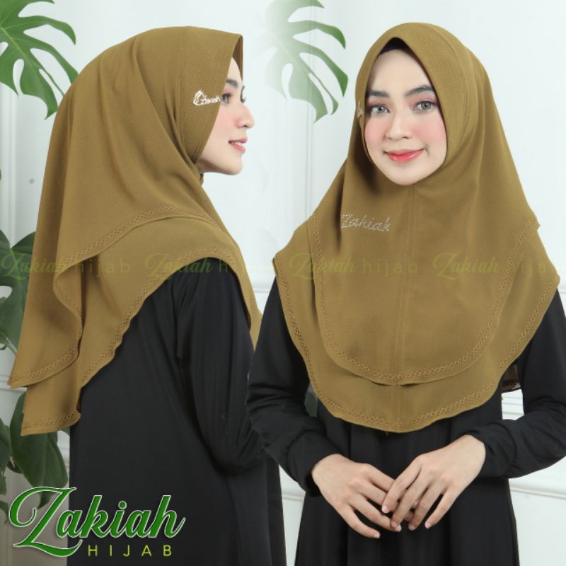 Jilbab Khimar Instan Simpel Oval Picot Ori Zakiah