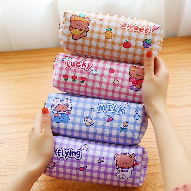 

Tartan Bear - Waterproof Pencil Case / Tempat Pensil Beruang / Kotak Pensil Lucu