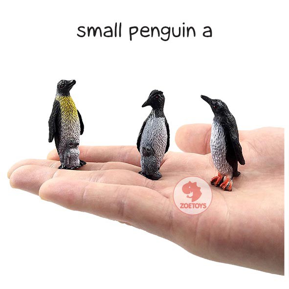 Zoetoys Small Penguin A | Figurine Figure Hewan Animal Model Binatang Karet Pinguin Lucu Koleksi Diorama Maket Miniatur Antartica | Mainan Edukasi Anak Toys