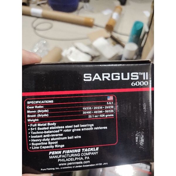 reel penn sargus II pilihan 4000 5000 6000 power handel