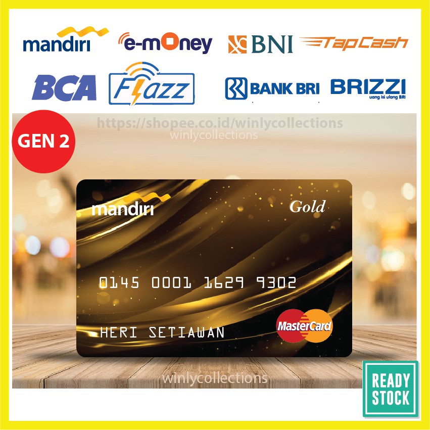 KARTU EMONEY DEBIT CARD MASTER CARD GOLD E TOLL MANDIRI FLAZZ BCA BNI TAPCASH BRIZZI BRI - 1 SISI
