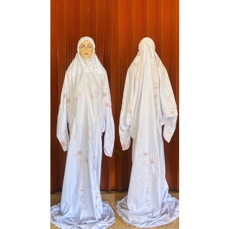 Mukena Terusan Jumbo Bordir Bunga Tabur