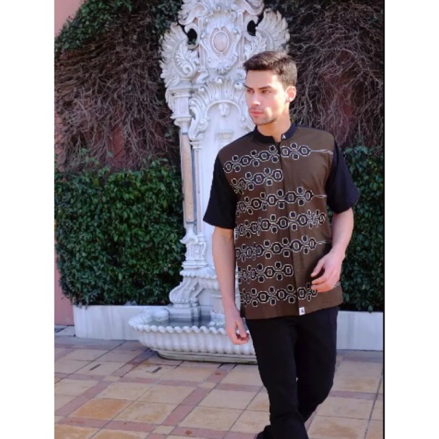  Baju Koko Modern Al Achwan Serkan Brown Shopee Indonesia