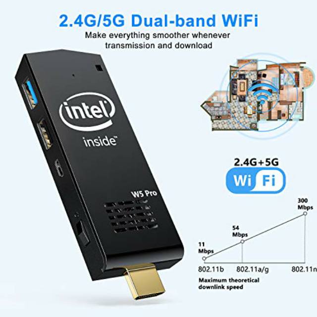 Mini PC Stick W5 Pro HDMI 8GB RAM 128GB ROM Windows 10 Pro HDMI WIFI USB 3.0