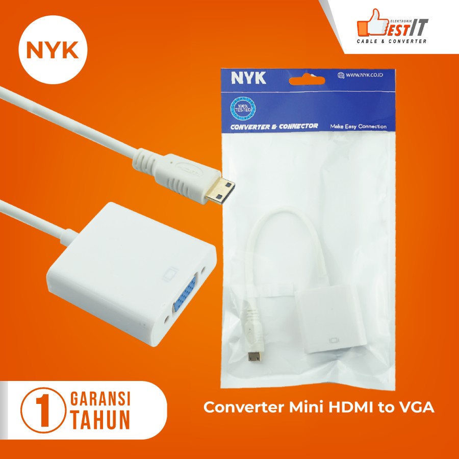 Kabel Mini HDMI to VGA NYK / Mini HDMI to Vga Converter NYK Original