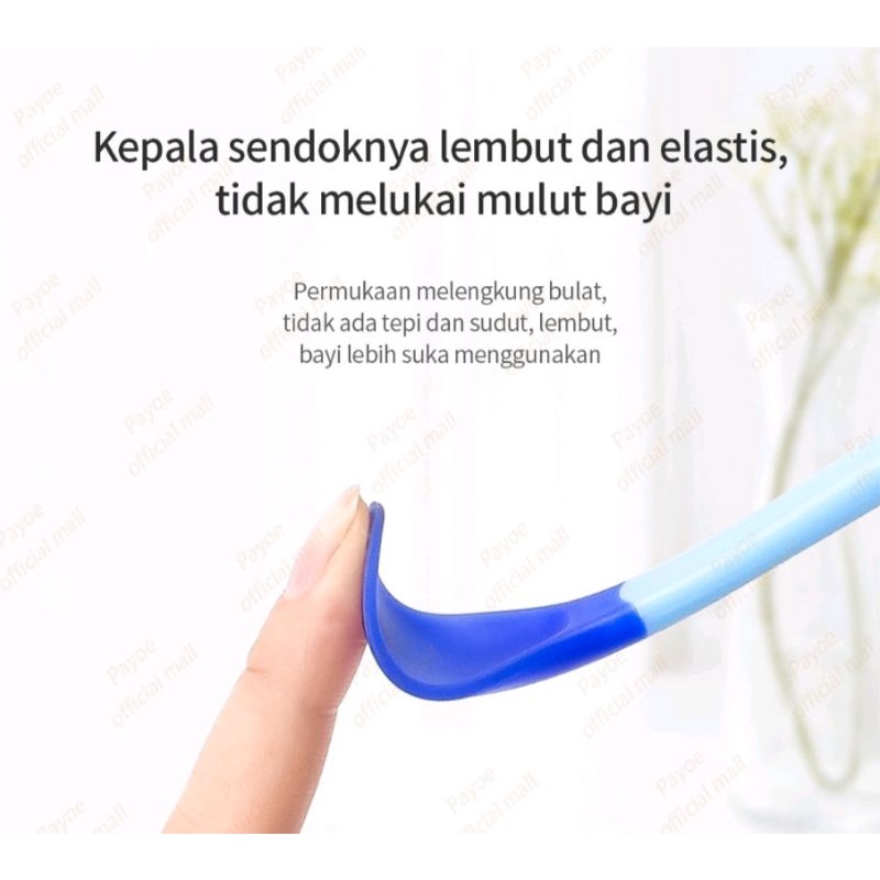 SENDOK GARPU MAKAN BAYI SILIKON DENGAN SENSOR SUHU PANAS SAFETY BABY SPOON LEMBUT