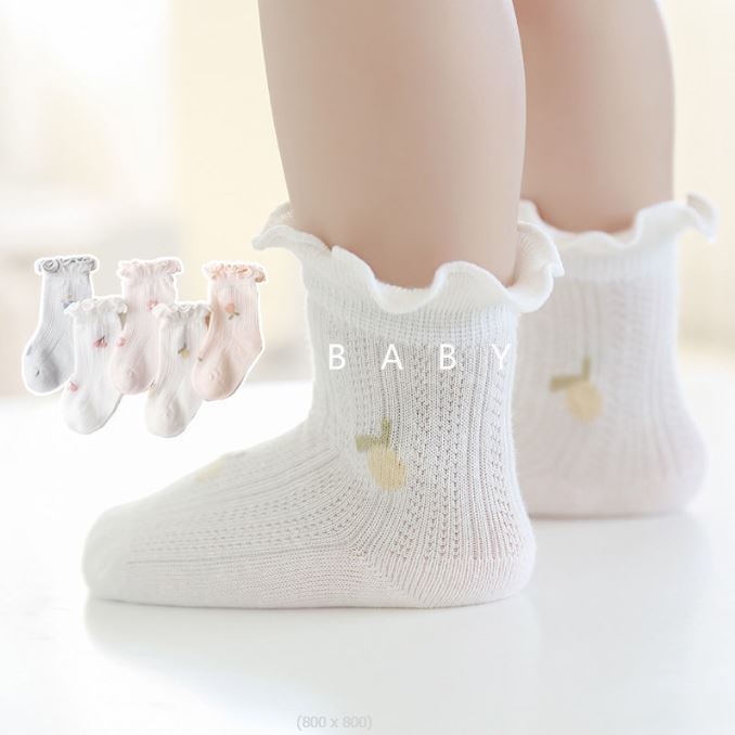 BV.ID KK711 KAOS KAKI ANAK BAYI MOTIF ANTI SLIP BABY SOCKS KAUS KAKI KARAKTER BUAH