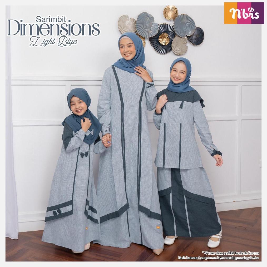 Sarimbit Nibras Terbaru 2022 | Dimensions Light Blue| Couple Keluarga | Gamis Koko Dewasa Anak Remaj