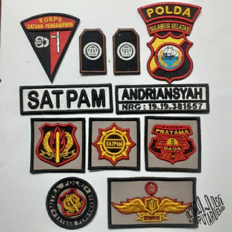 BORDIR SATPAM TIMBUL PDL COKLAT TERBARU ATRIBUT SECURITY BET 3D BADGE BEDGE PATCH CUSTOM