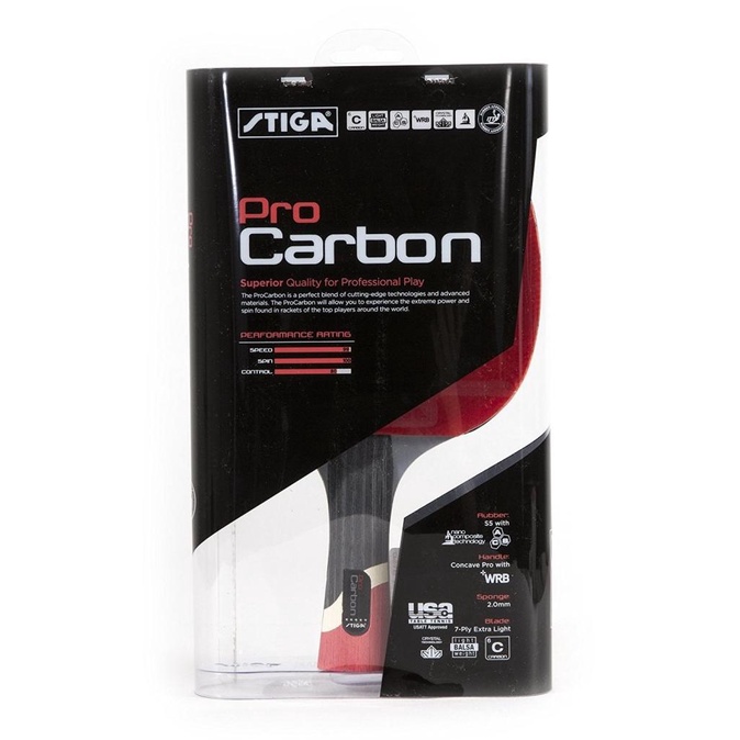 Kualitas terbaik] STIGA Pro Carbon Table Tennis Racket (Raket Tenis Meja)