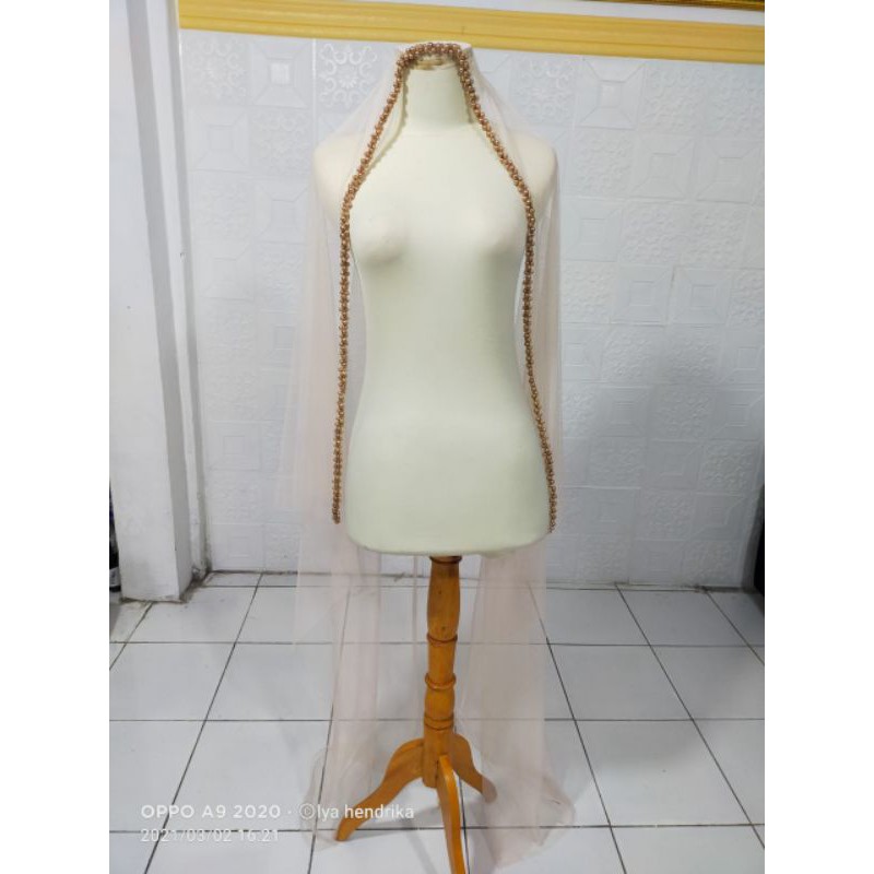 Veil/kerudung pengantin Payet mutiara