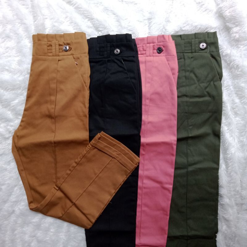 Baggy Pants Anak / celana anak SD / celana anak tanggung kekinian / celana panjang anak cewek 5-11th / celana anak warna putih