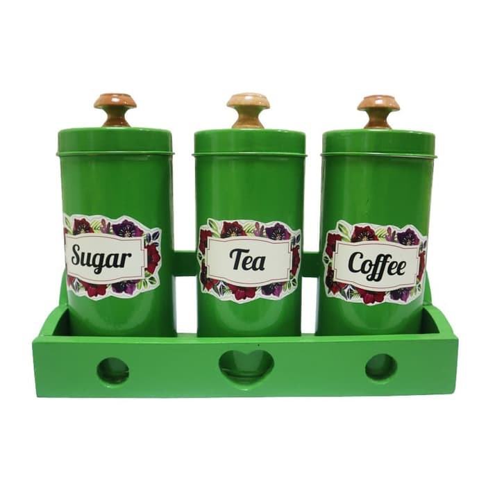 Tempat Gula Kopi Teh Canister Set Sugar Coffee Tea Set 