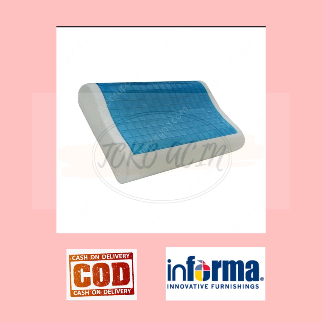 bantal memory foam countour cool gel, bantal therapy, bantal empuk, bantal tidur, bantal informa