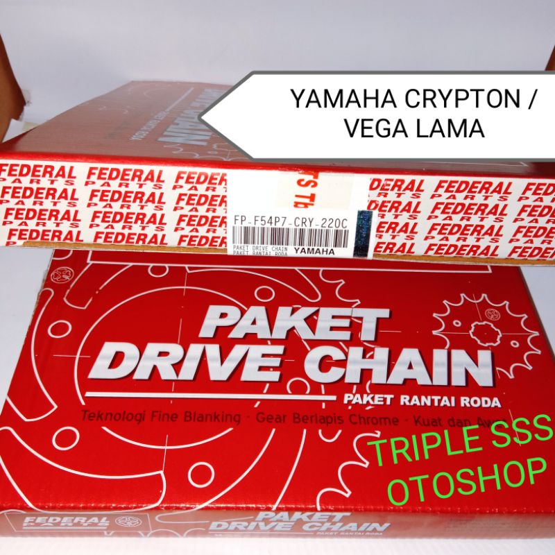 GEAR GIR SET RANTAI FEDERAL PARTS YAMAHA CRYPTON / VEGA LAMA
