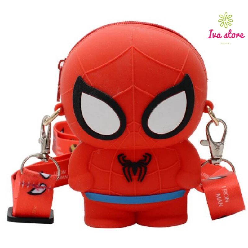 Tas Selempang anak spiderman ironman jelly rubber