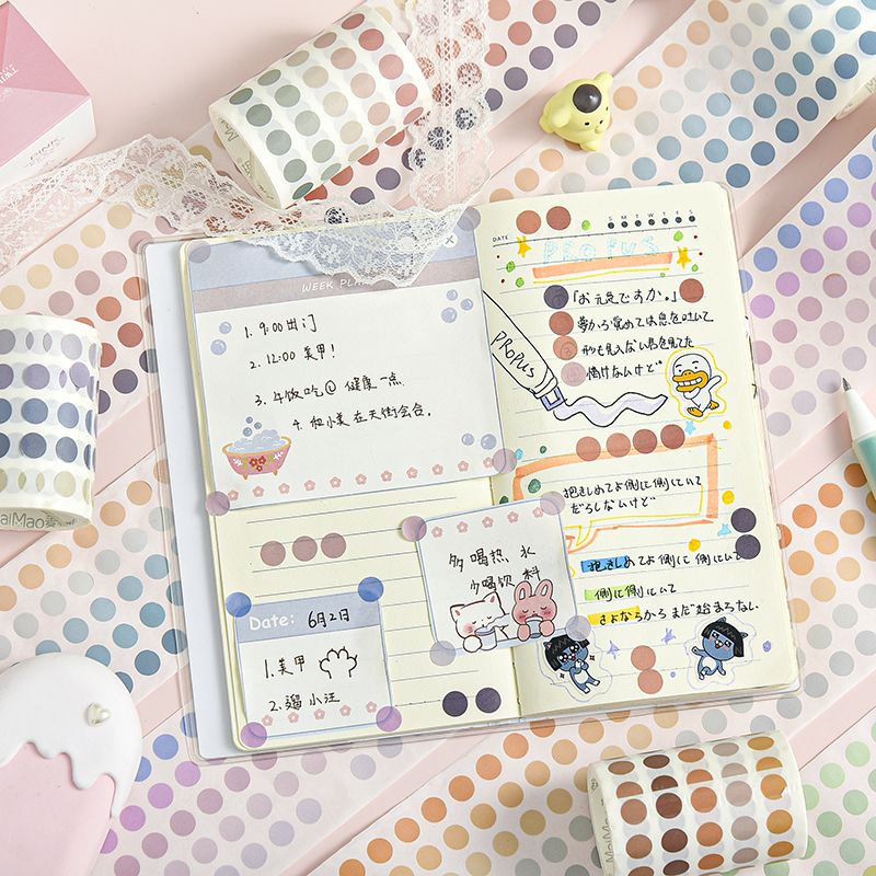 

[riBBon] Share-Stiker Kertas / Selotip Washi Tape Bulat Motif Morandi Untuk Dekorasi Diary