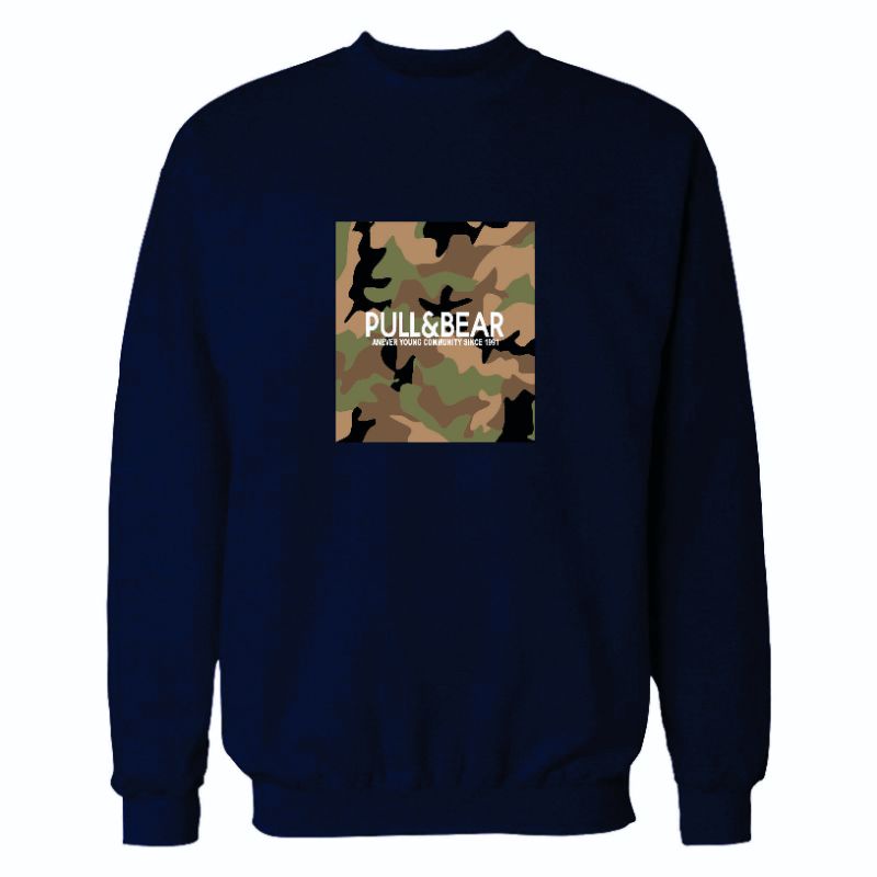 CREWNECK PULL&amp;BEAR CAMO SWEATSHIRT PRIA WANITA PREMIUM QUALITY