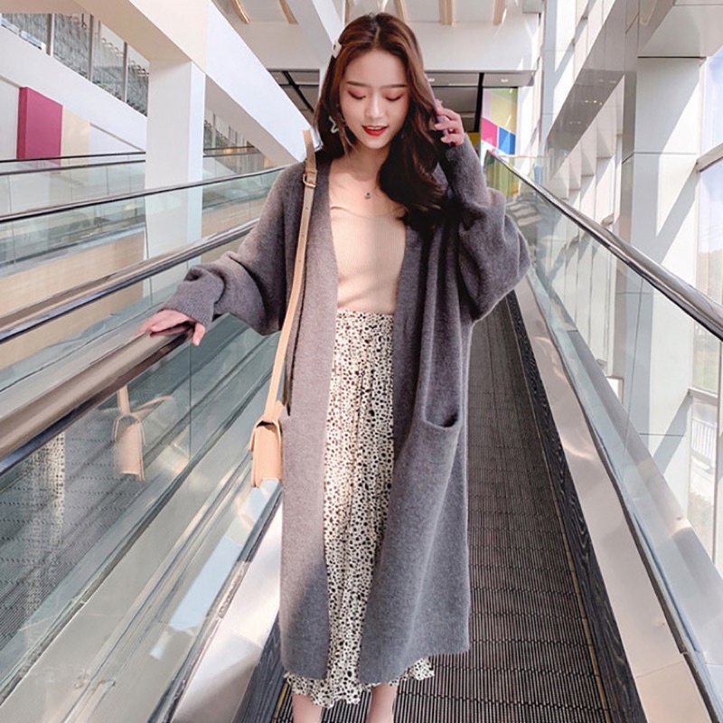 [ Premium Actress Series ] Fury Knit Long Cardigan Premium ( Cardigan Panjang Rajut Bulu )