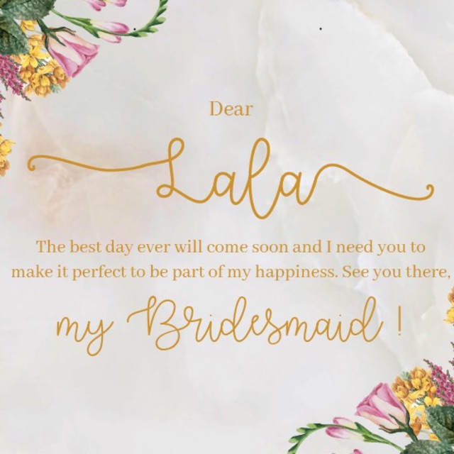 

Personalisasi Nama Kartu Bridesmaid/Groomsman Panduan Seragam