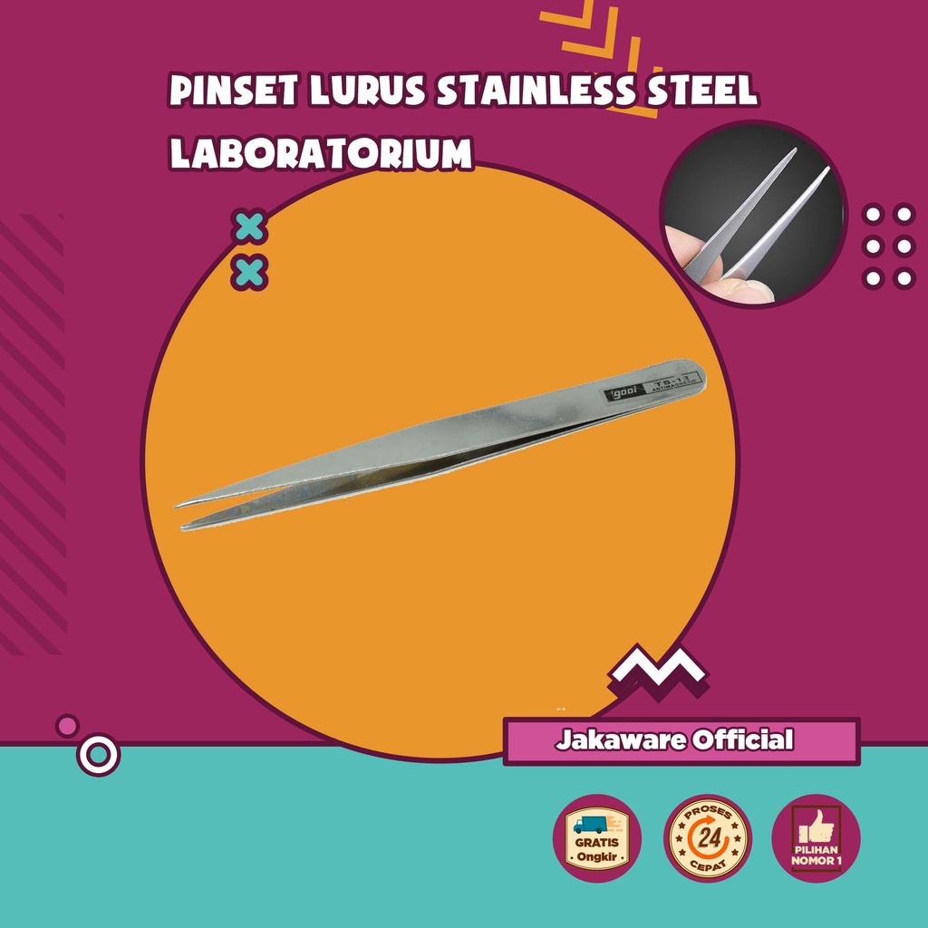 PINSET LURUS STAINLESS STEEL LABORATORIUM ALAT BANTU PICK MINI L AQUASCAPE BENGKOK ANTI KARAT MEDIS 