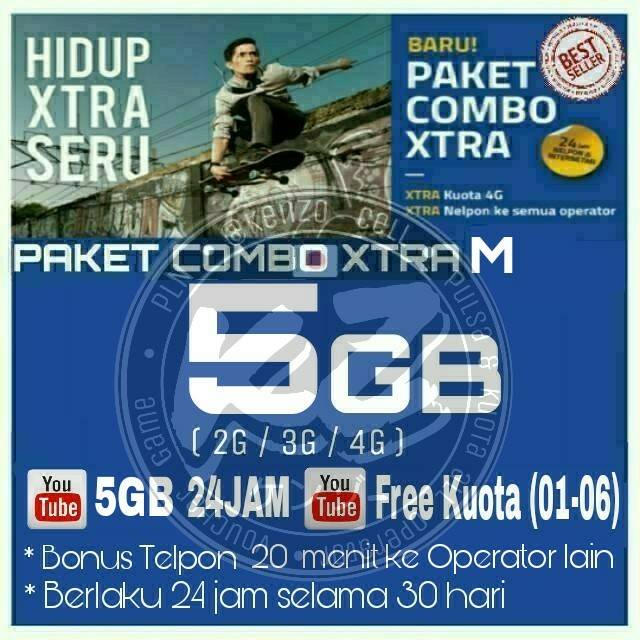 [ LANCAR ] XL XTRA COMBO 5GB ( DULU 8GB ) FREE YOUTUBE & TELEPON ALL OPT KUOTA PAKET DATA INTERNET