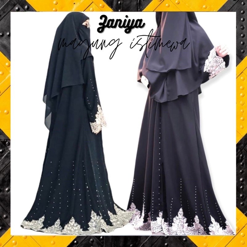 GAMIS ABAYA TURKEY HITAM MEWAH ELEGANT TILE | DRESS HITAM RENDA