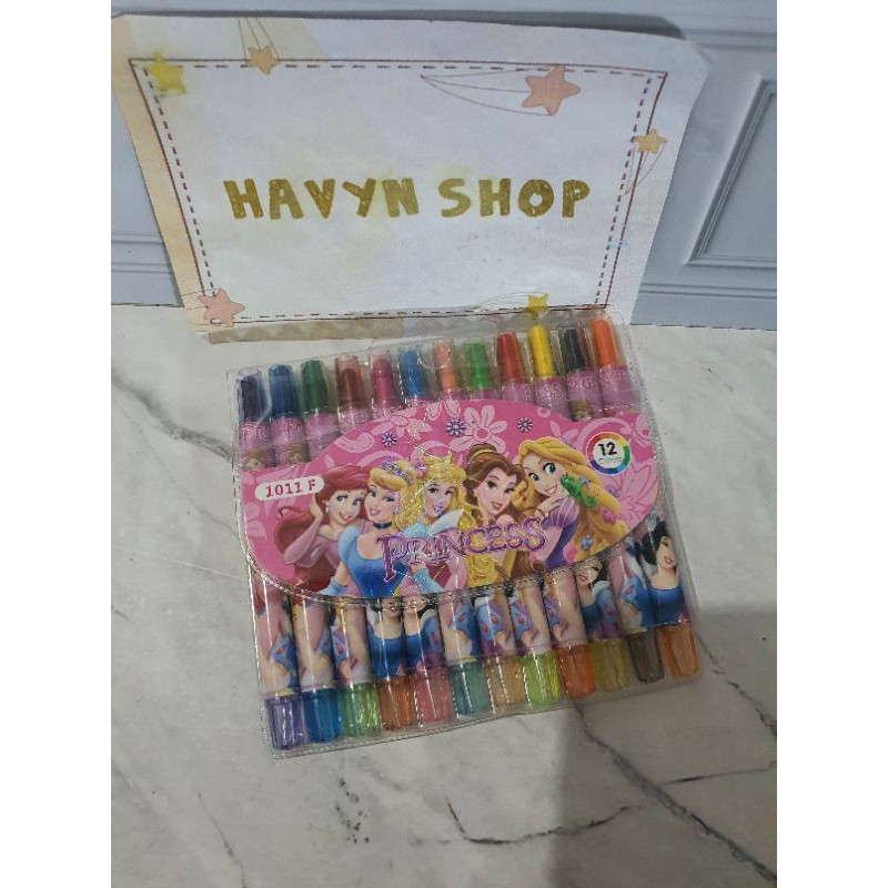 crayon putar/rolling crayon/oil pastel/Krayon putar PENDEK-Princess