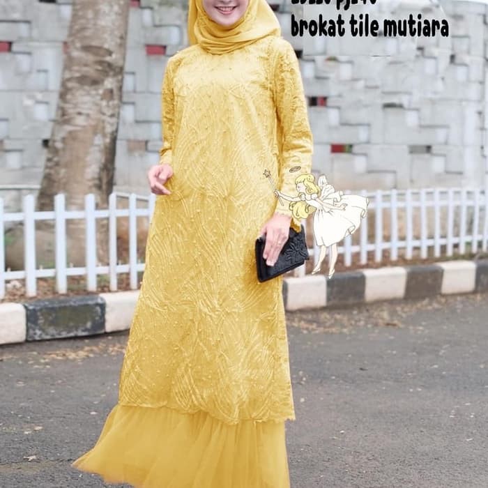 Diskon Alg - Gamis Maxi Sabina Gold Gamis Pesta |