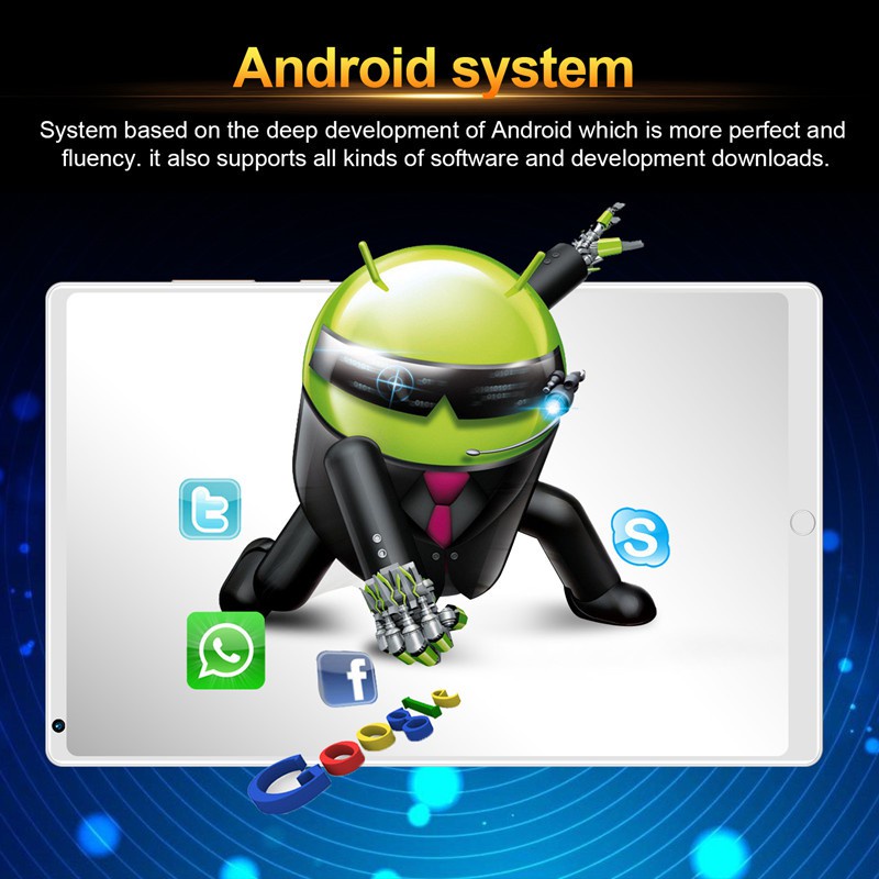 【Promosi Besar】2023 Hot Jual Android 10.0 Tablet PC Layar Penuh Layar HD 6GB + 128GB GB Sistem Android WiFi Dual SIM, Koneksi Bluetooth