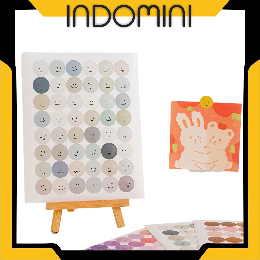 INDOMINI R441 1Lembar INS Smiley Face Stiker Scrapbooking Planner Label Stiker Alat Tulis Sekolah