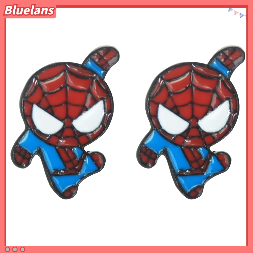 Anting Stud Enamel Desain Kartun Spiderman Deadpool Captain America