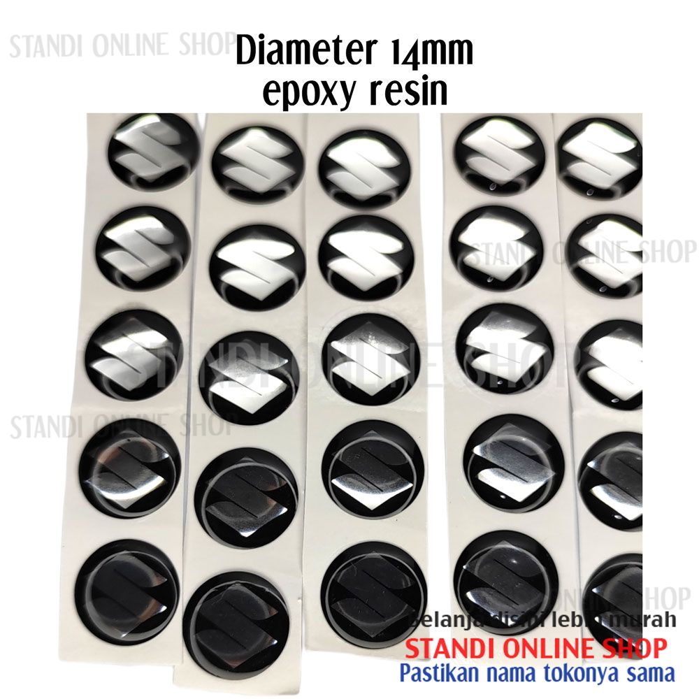 Emblem Kunci Lipat Sticker Logo Bulat 14mm Resin Epoxy VVDI KEYDIY JMD