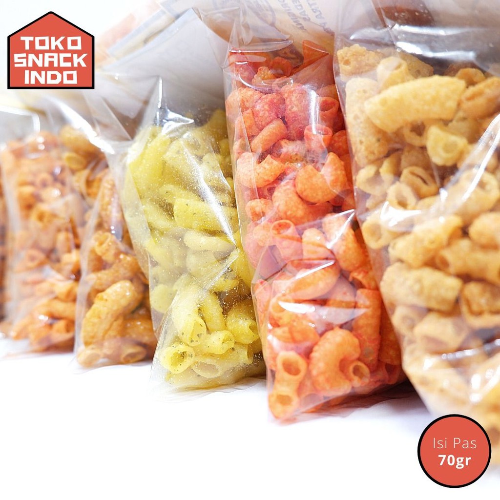 

MAKARONI BANTET 70gr CEMILAN PEDAS JERUK, PEDAS GILA, PEDAS MANIS, PEDAS ASIN