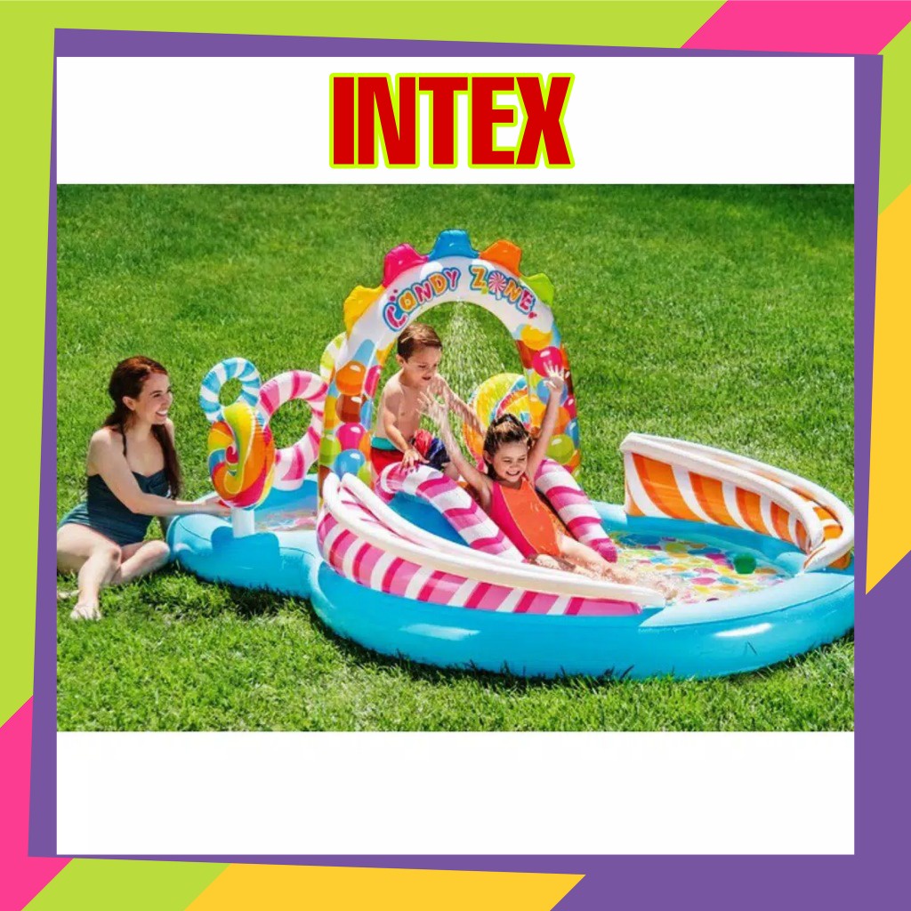 1363 / Kolam renang INTEX anak fantastic candy zone play center seluncur perosotan 57149